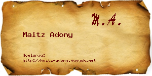 Maitz Adony névjegykártya